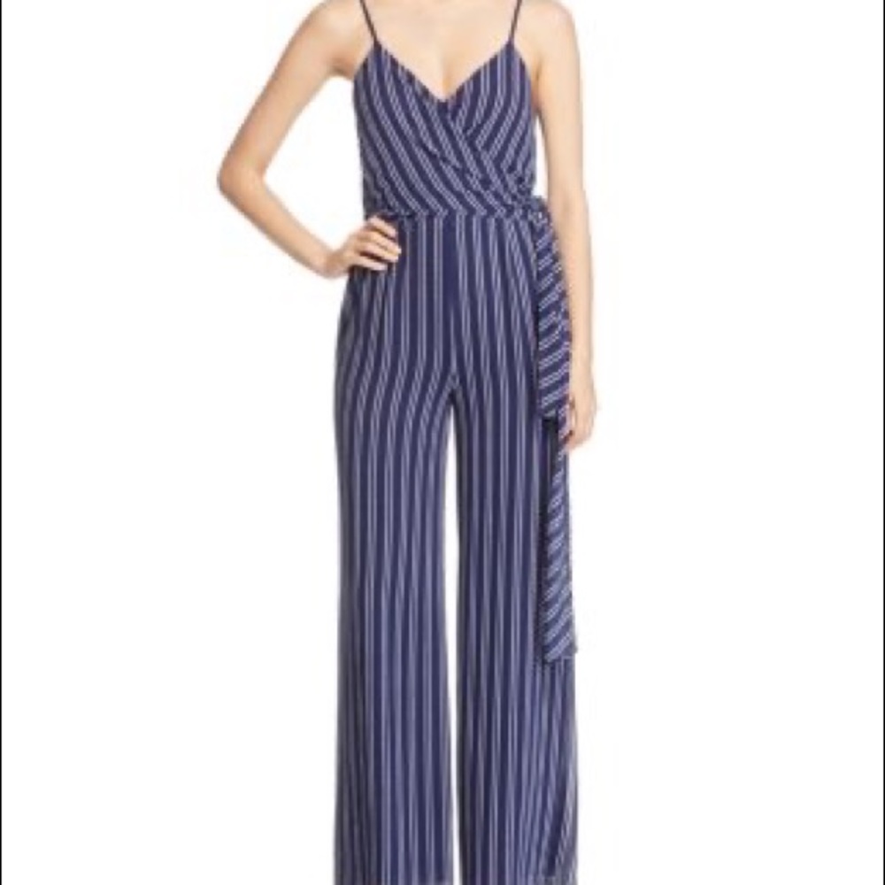NWT Michael Kors Bengal Stripe Wide Leg Jumpsuit Size XS